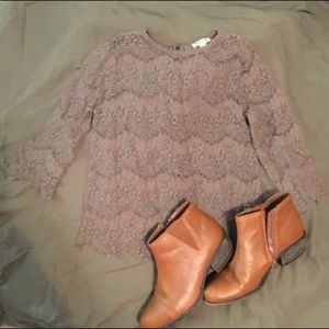 Scalloped hem boho top